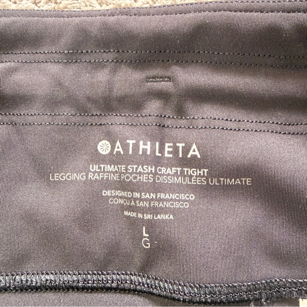 Athleta Women’s Ultimate Stash Colorblock 7/8 Craft Tight in Black L - Picture 8 of 13